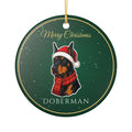 Doberman Dog Christmas Ornament