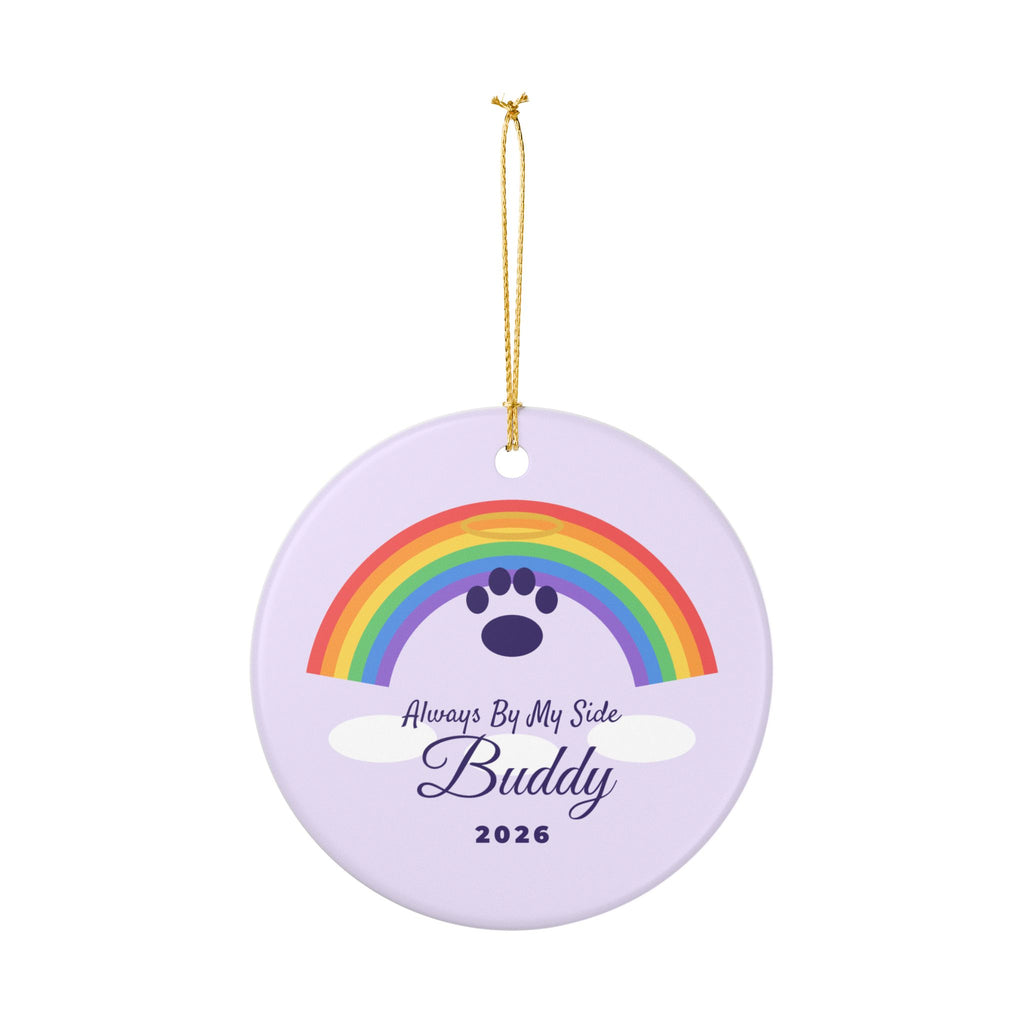 Pet Memorial Ornament Personalized Name Rainbow Paw – Gifted Porch, view 4