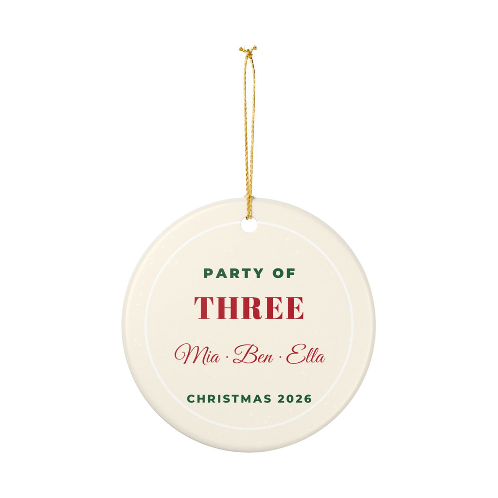 Party Of Three 2026 Personalized Names Christmas Ornament – Gifted Porch, view 4