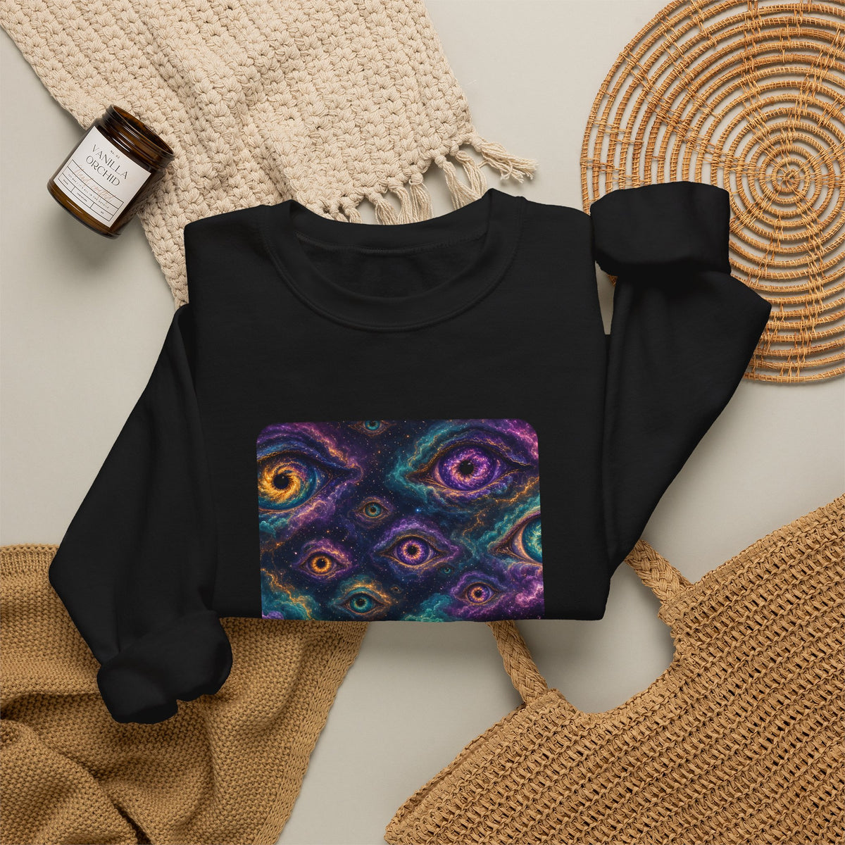 Cosmic Eyes Abstract Art Sweatshirt – unique art gift, photo 10