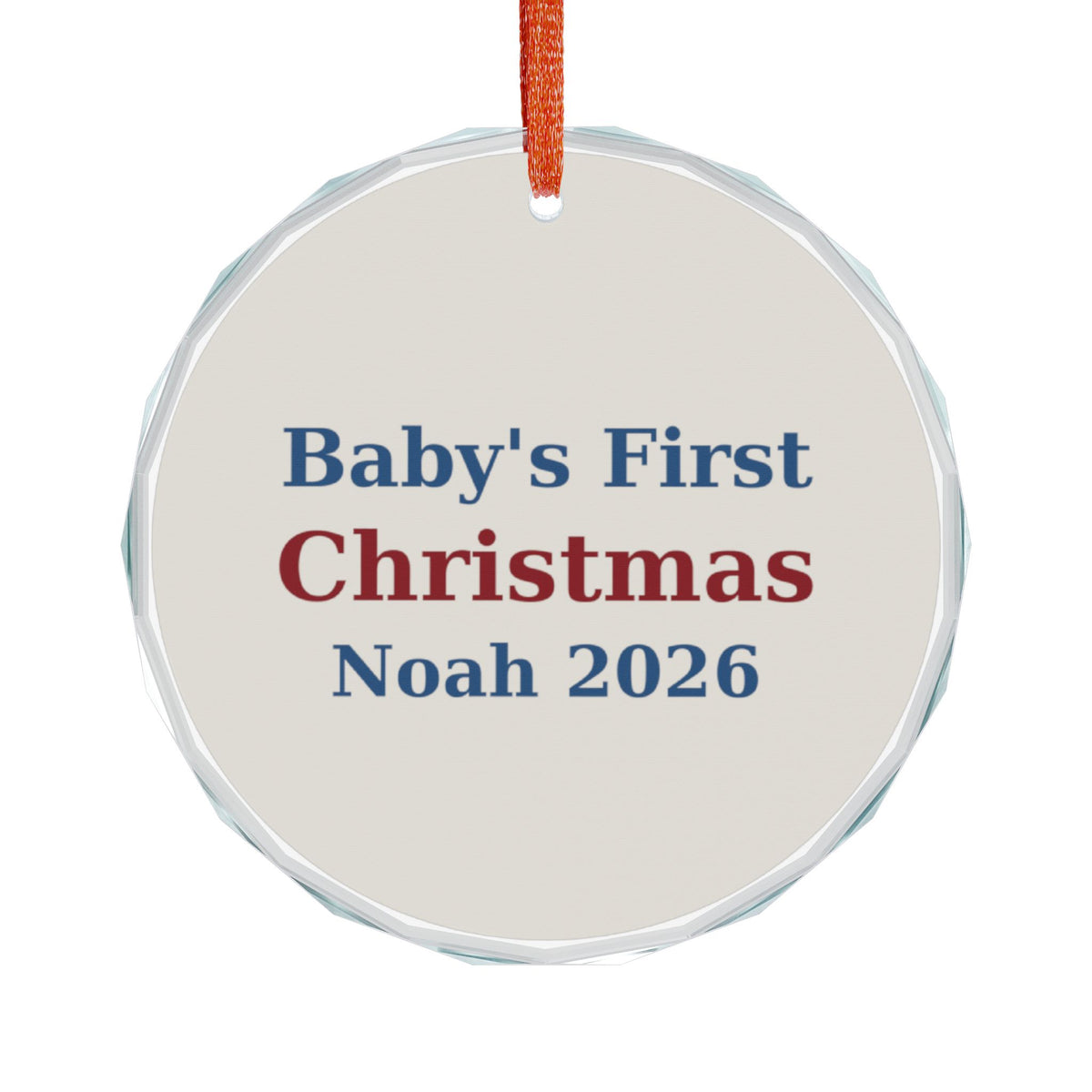 Baby's First Christmas Crystal Glass Ornament