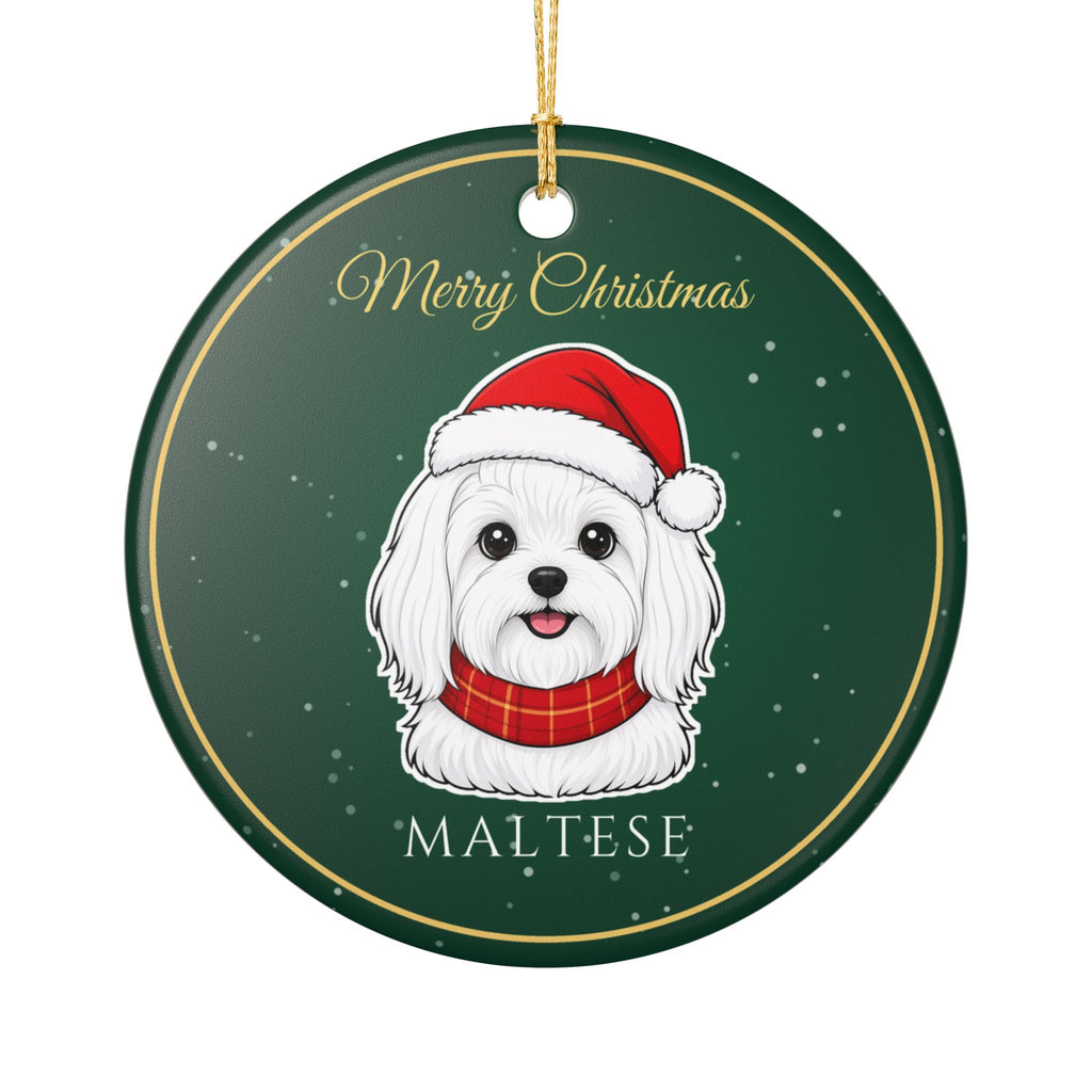 Maltese Dog Christmas Ornament