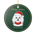Maltese Dog Christmas Ornament