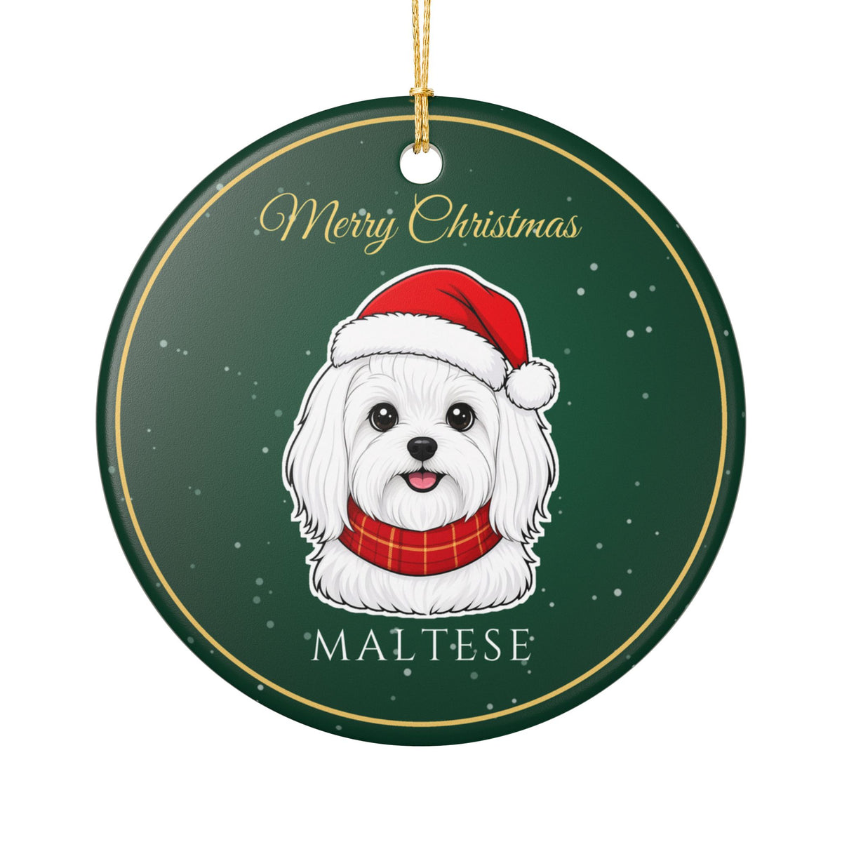 Maltese Dog Christmas Ornament