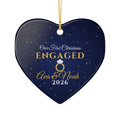 Our First Christmas Engaged 2026 Personalized Heart Ornament – Gifted Porch, view 2