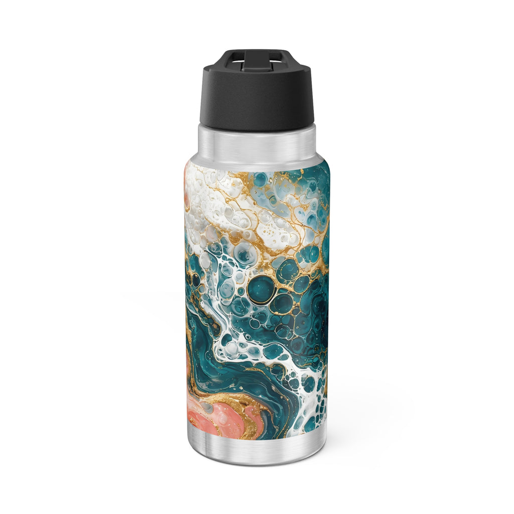 Paint Pour 32oz tumbler – abstract art insulated tumbler by Gifted Porch