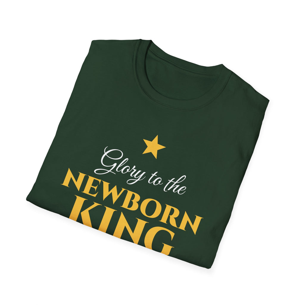 Glory To The Newborn King Christmas T-Shirt Christian Carol Faith Gift Tee – Gifted Porch