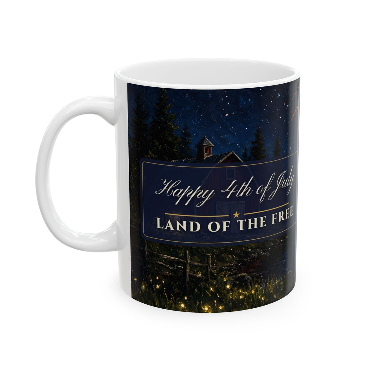 Happy 4th of July Fireworks coffee mug – patriotic coffee mug by Gifted Porch