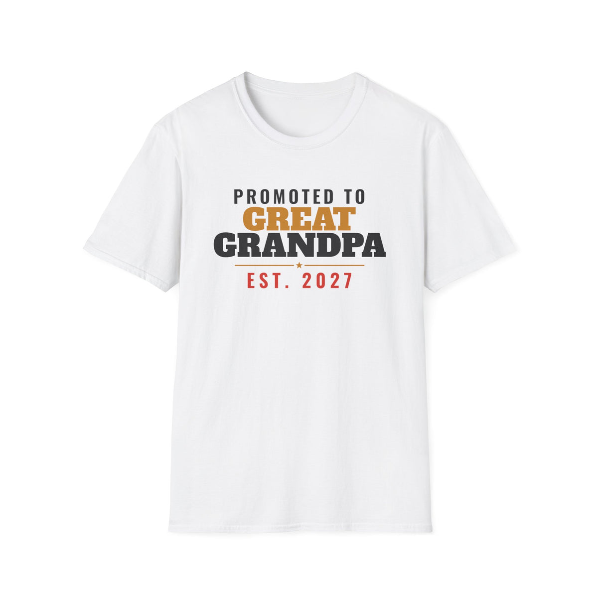 Promoted To Great Grandpa Est 2027 T-Shirt – Gifted Porch, view 1