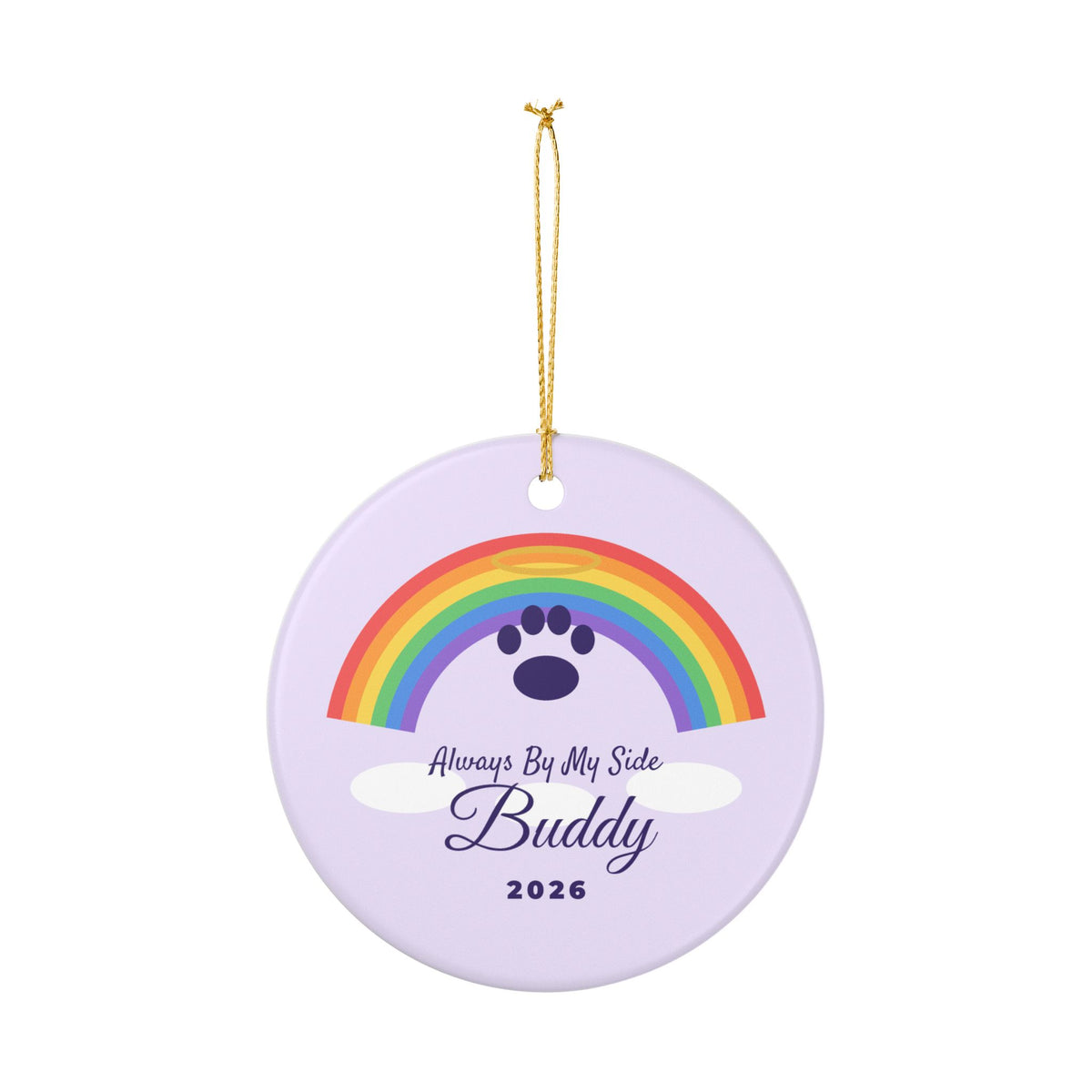 Pet Memorial Ornament Personalized Name Rainbow Paw – Gifted Porch, view 7
