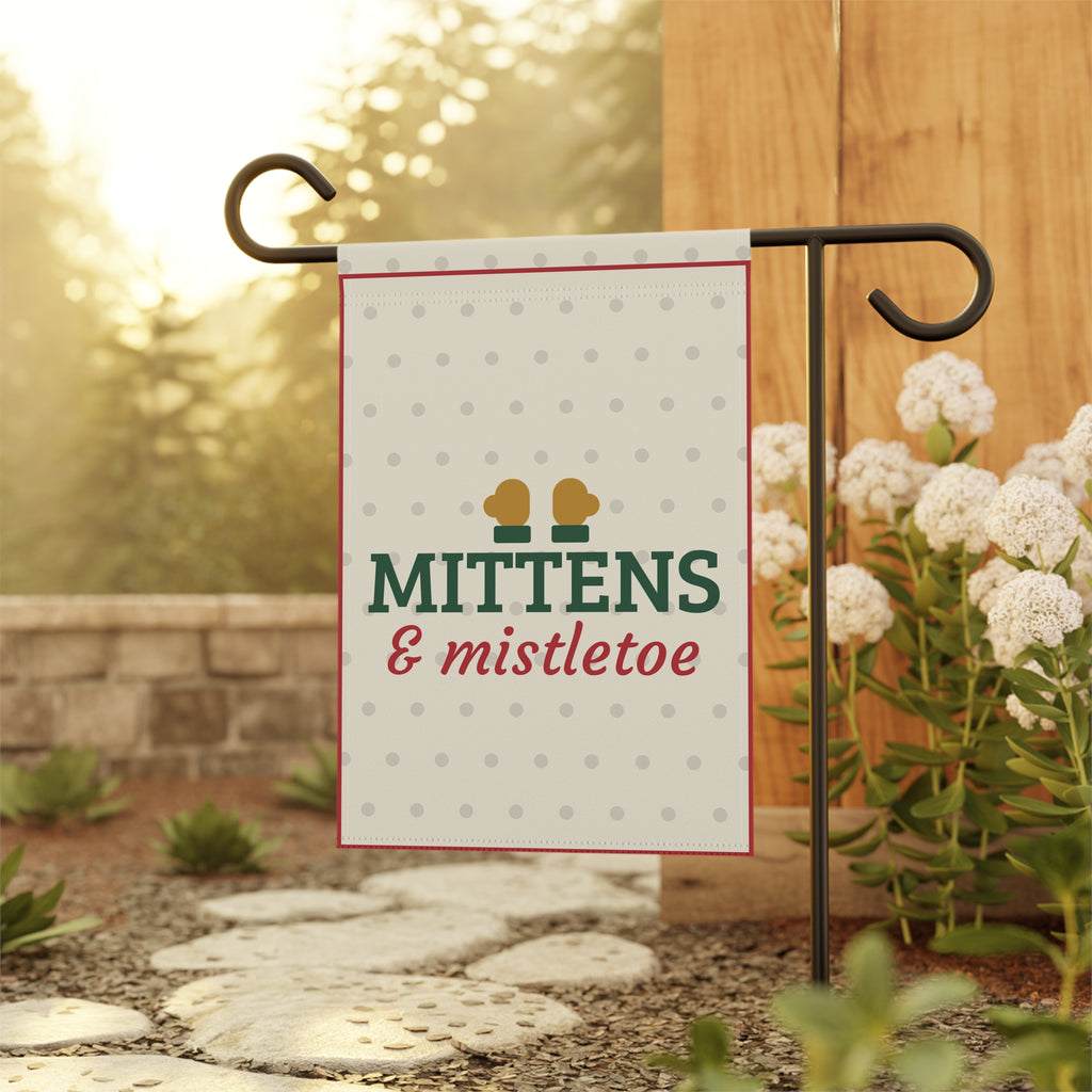 Mittens and Mistletoe Garden Flag