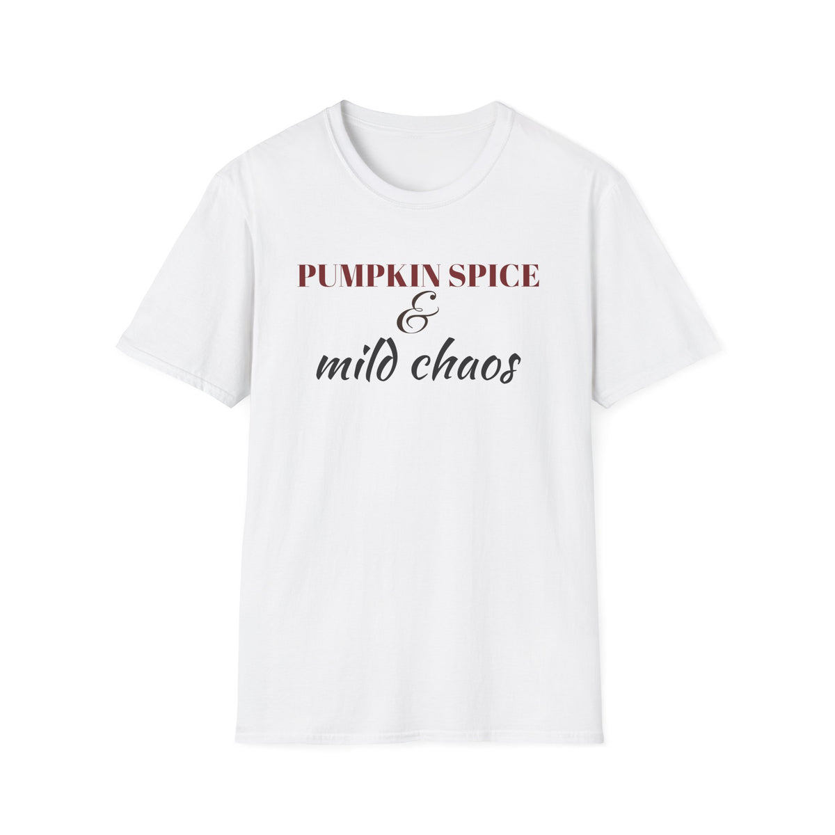 Pumpkin Spice And Mild Chaos Funny Fall Mom T-Shirt – Gifted Porch, view 1