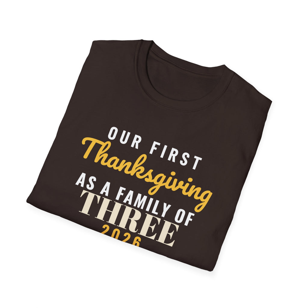 First Thanksgiving As A Family Of Three 2026 T-Shirt – Gifted Porch, view 24