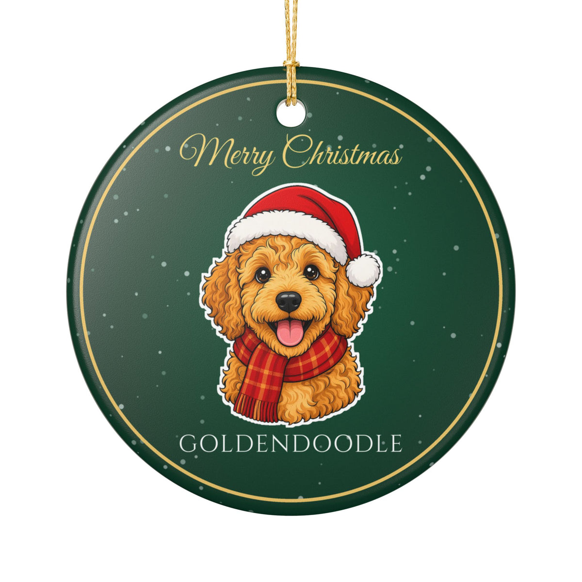Goldendoodle Dog Christmas Ornament