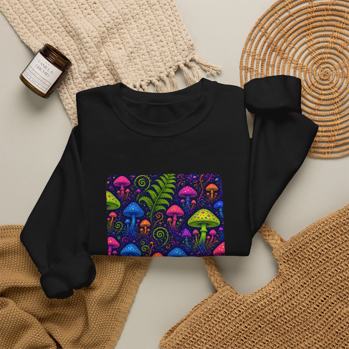Trippy Mushroom Abstract Art Sweatshirt – unique art gift, photo 10