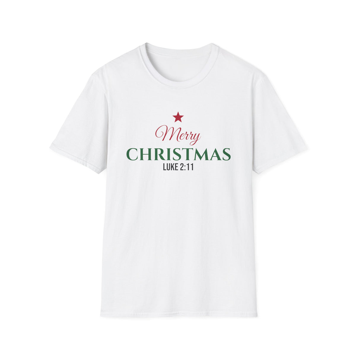 Merry Christmas Luke 2:11 Christian T-Shirt Savior Is Born Holiday Tee – Gifted Porch