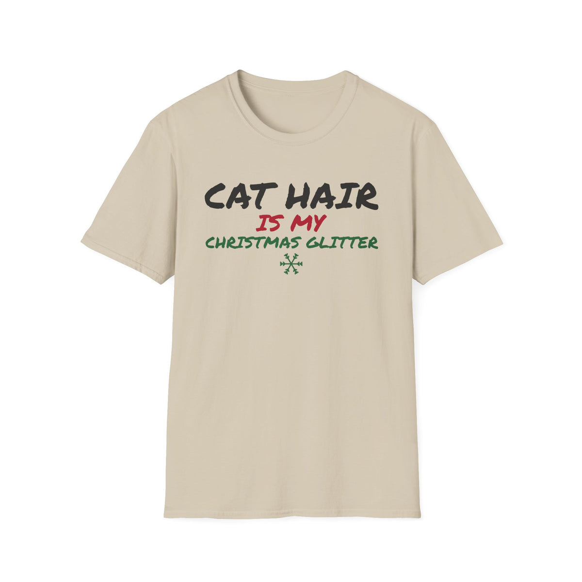 Cat Hair Is My Christmas Glitter Funny Cat T-Shirt Cat Mom Holiday Gift Tee – Gifted Porch