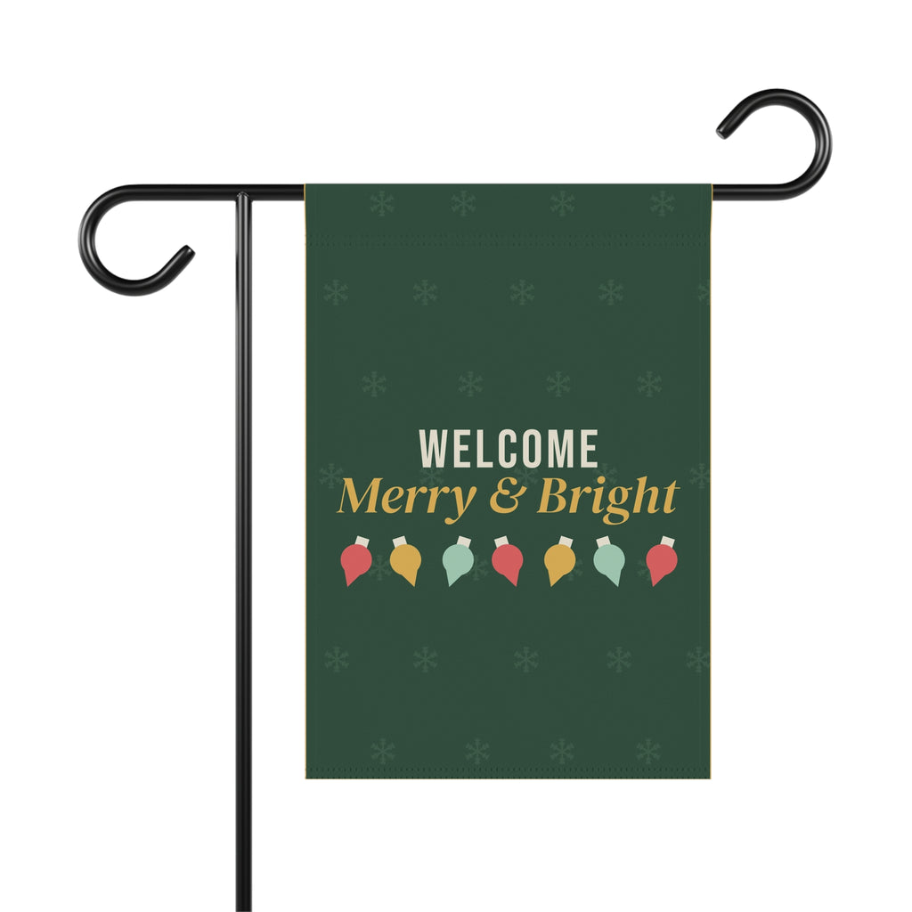 Merry And Bright Welcome Christmas Garden Flag