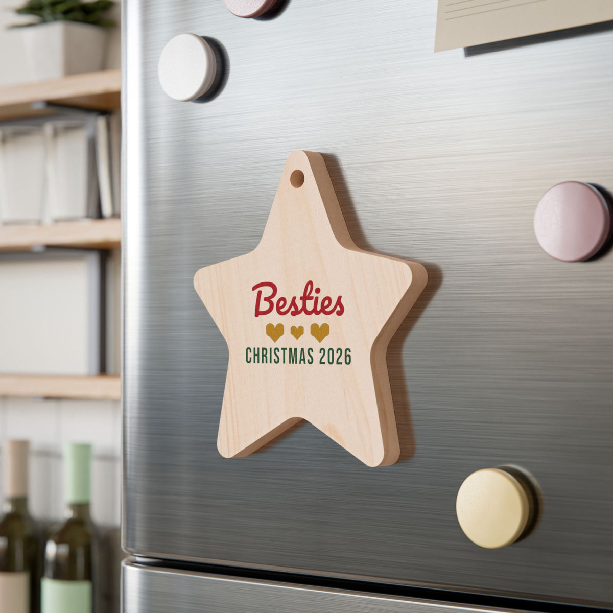Bestie Christmas 2026 Wood Star Ornament