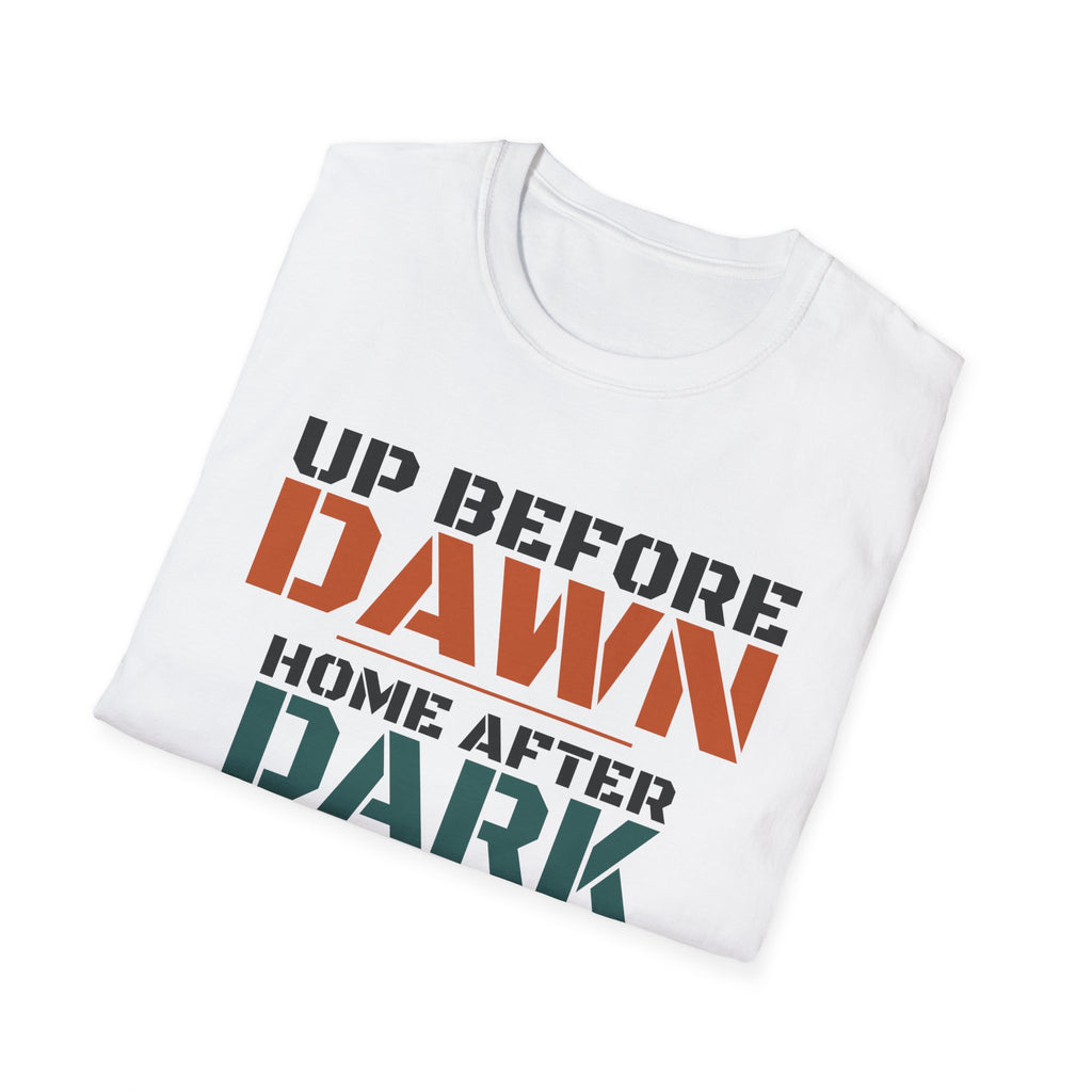 Up Before Dawn Home After Dark Hunting T-Shirt – Gifted Porch, view 5