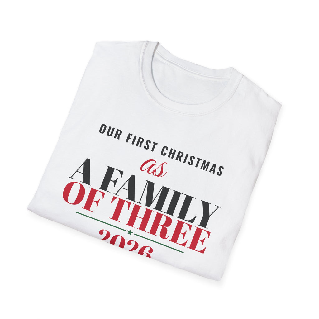 Our First Christmas As A Family Of Three 2026 T-Shirt – Gifted Porch, view 7