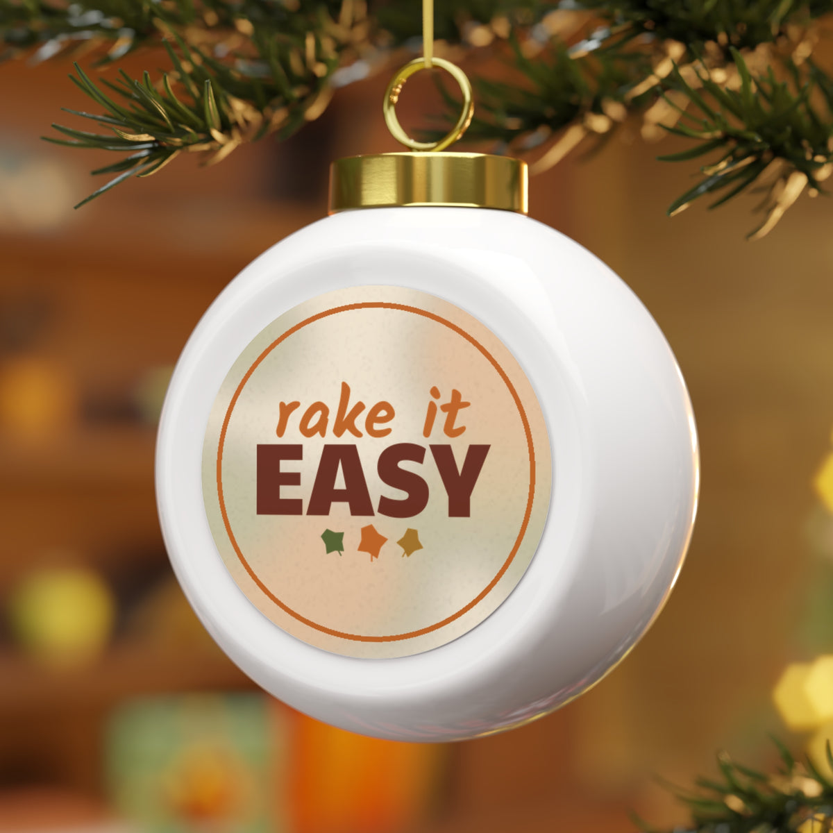 Rake It Easy Glass Ball Ornament