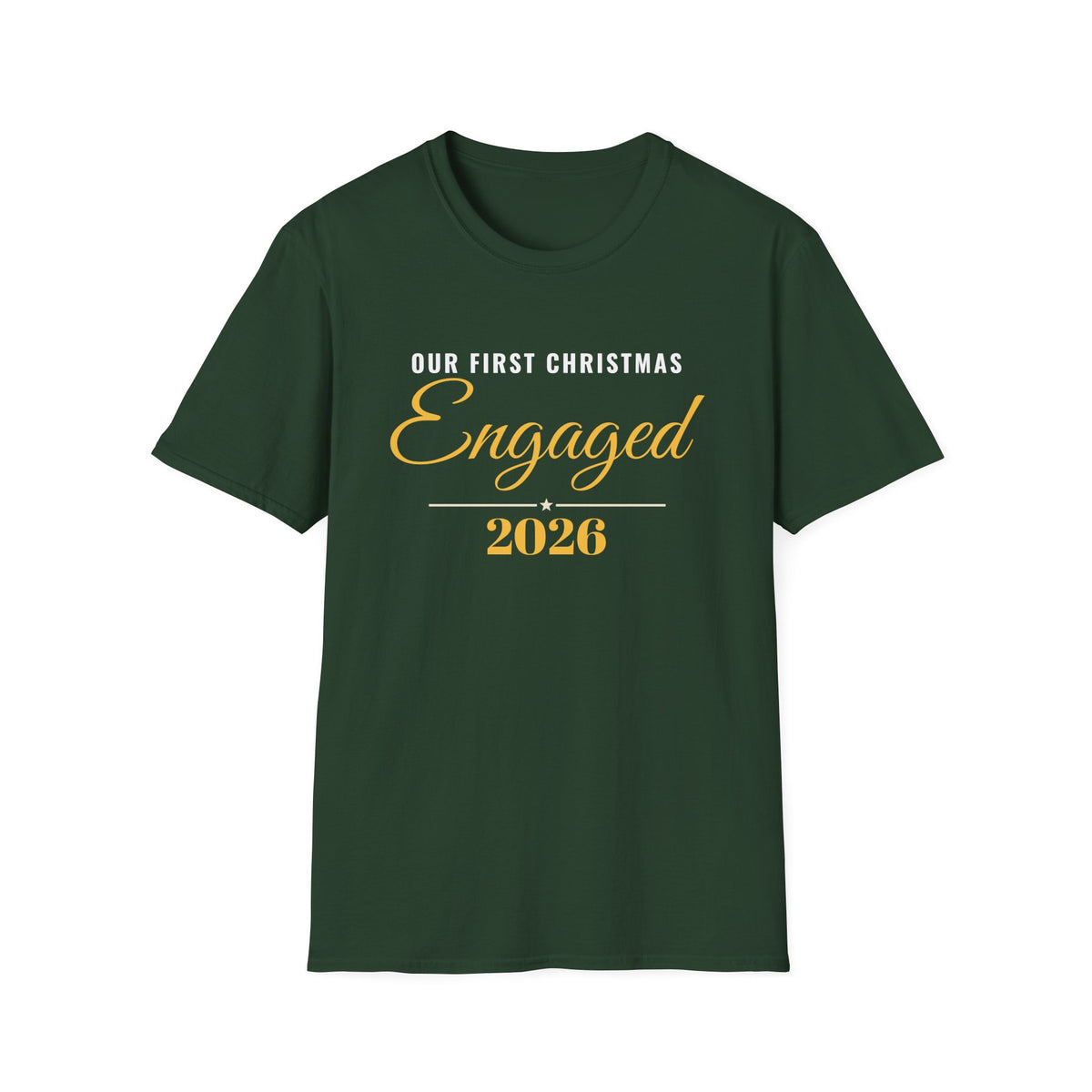 Our First Christmas Engaged 2026 T-Shirt – Gifted Porch, view 3