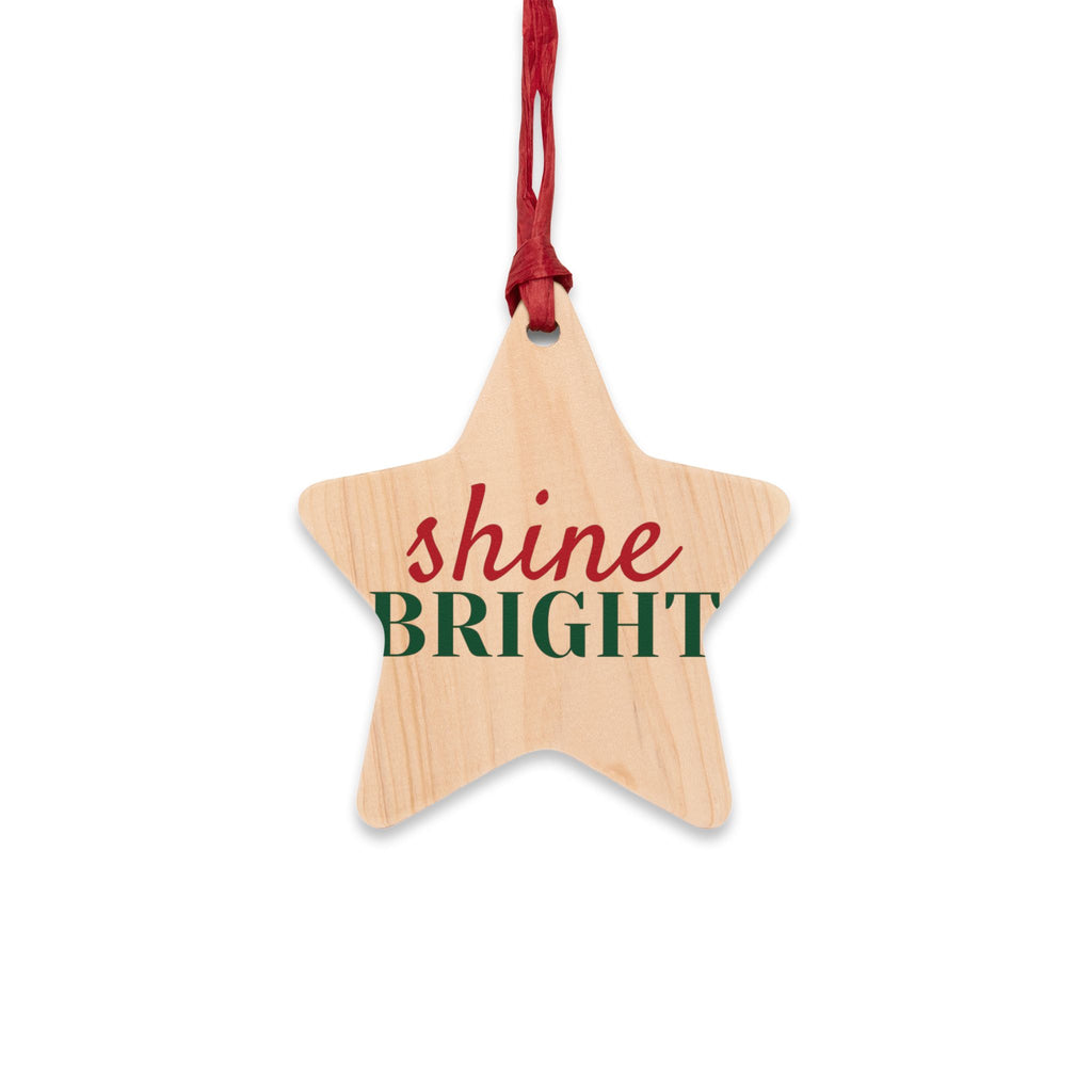 Shine Bright Wood Star Ornament