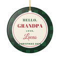 Hello Grandpa 2026 Personalized Grandbaby Name Ornament – Gifted Porch, view 2