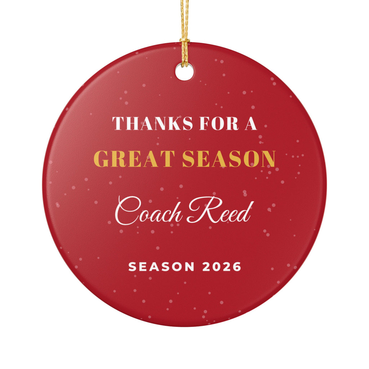 Thanks For A Great Season Personalized Coach Ornament 2026 – Gifted Porch, view 1