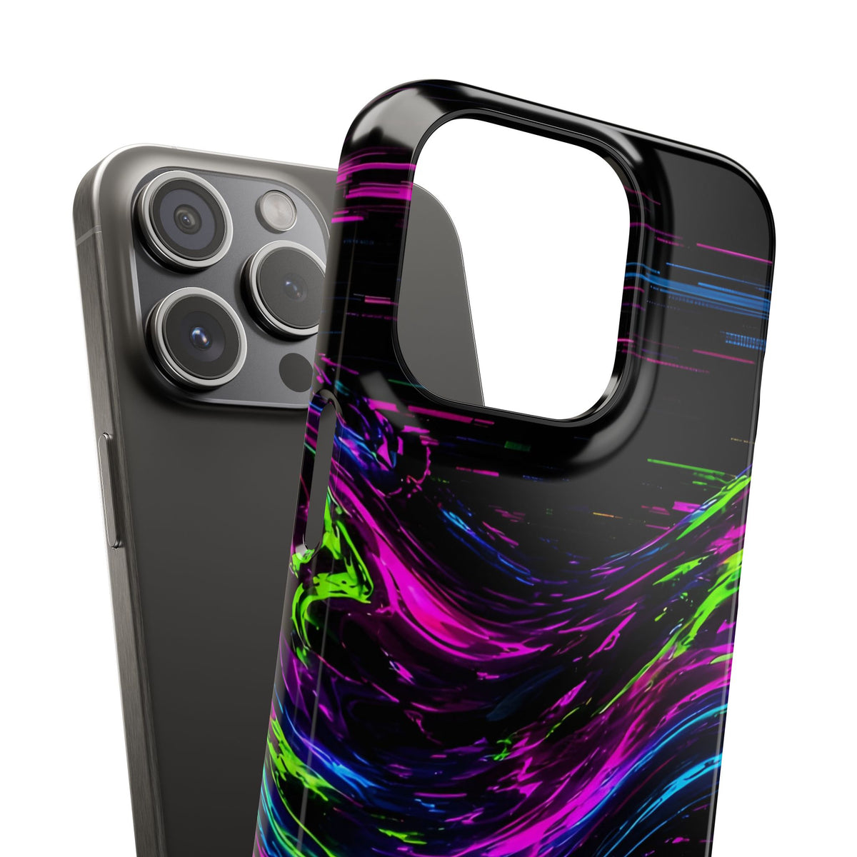 Glitch Wave Abstract Phone Case – unique art gift, photo 50