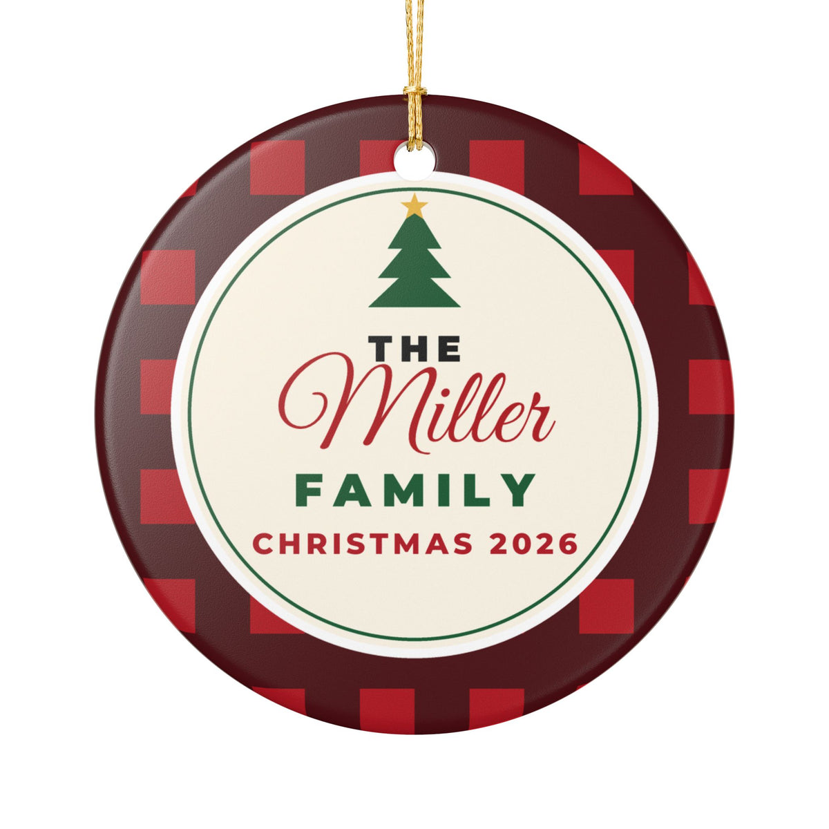 Personalized Family Name Christmas Ornament 2026 – Gifted Porch, view 1