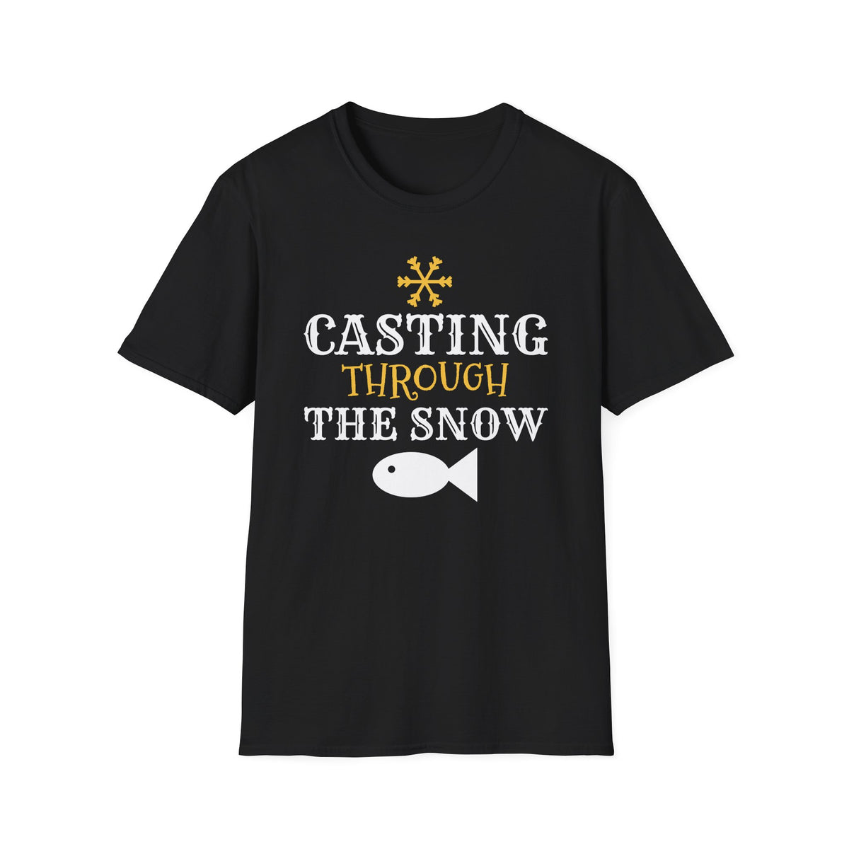Casting Through The Snow Funny Fishing Christmas T-Shirt – Gifted Porch, view 2