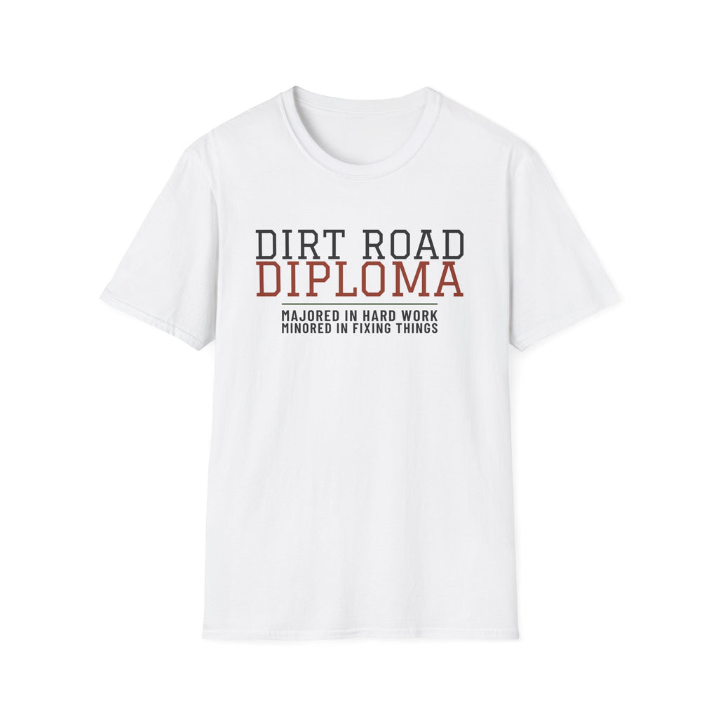Dirt Road Diploma Funny Country T-Shirt – Gifted Porch, view 1