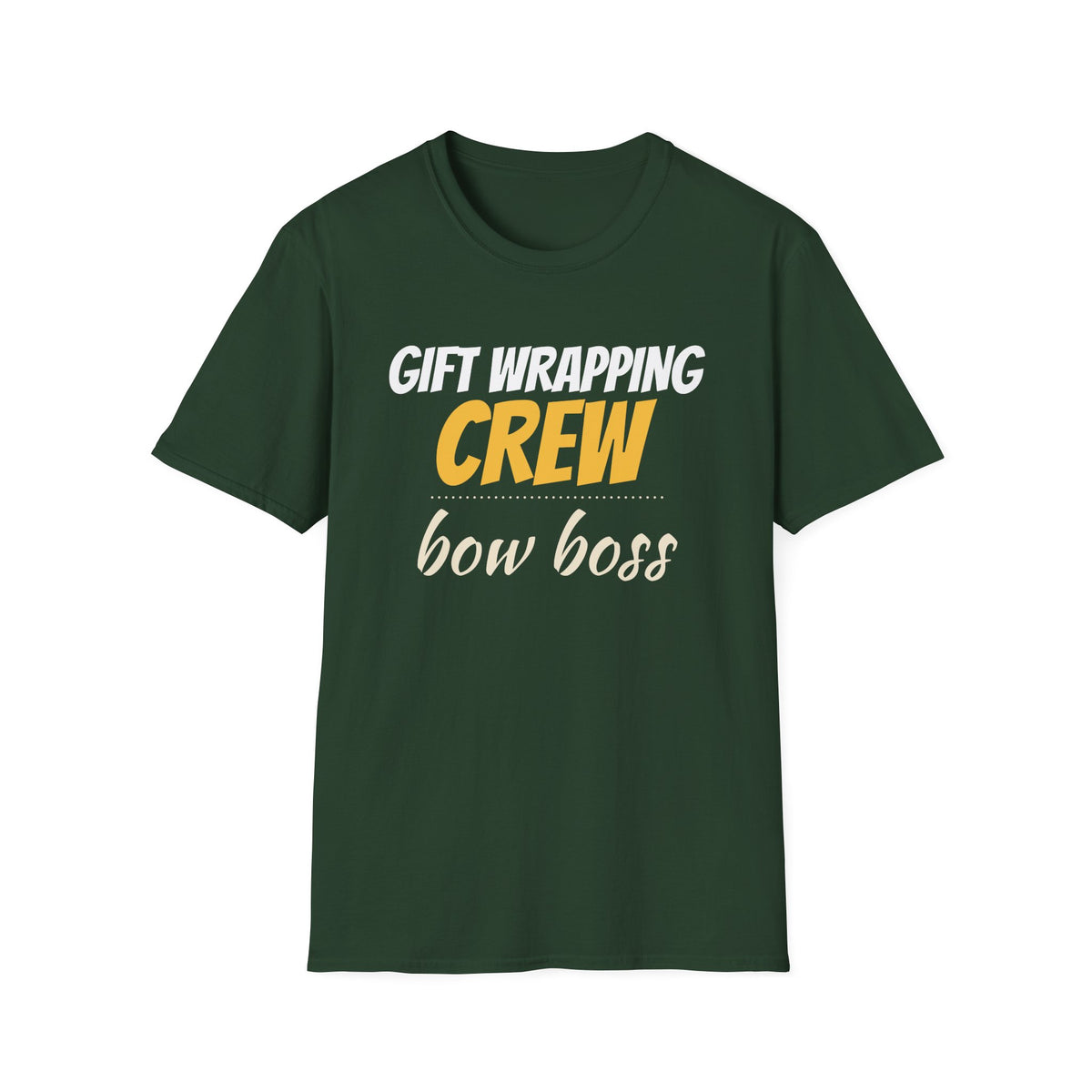 Gift Wrapping Crew Bow Boss Matching Christmas T-Shirt – Gifted Porch, view 3