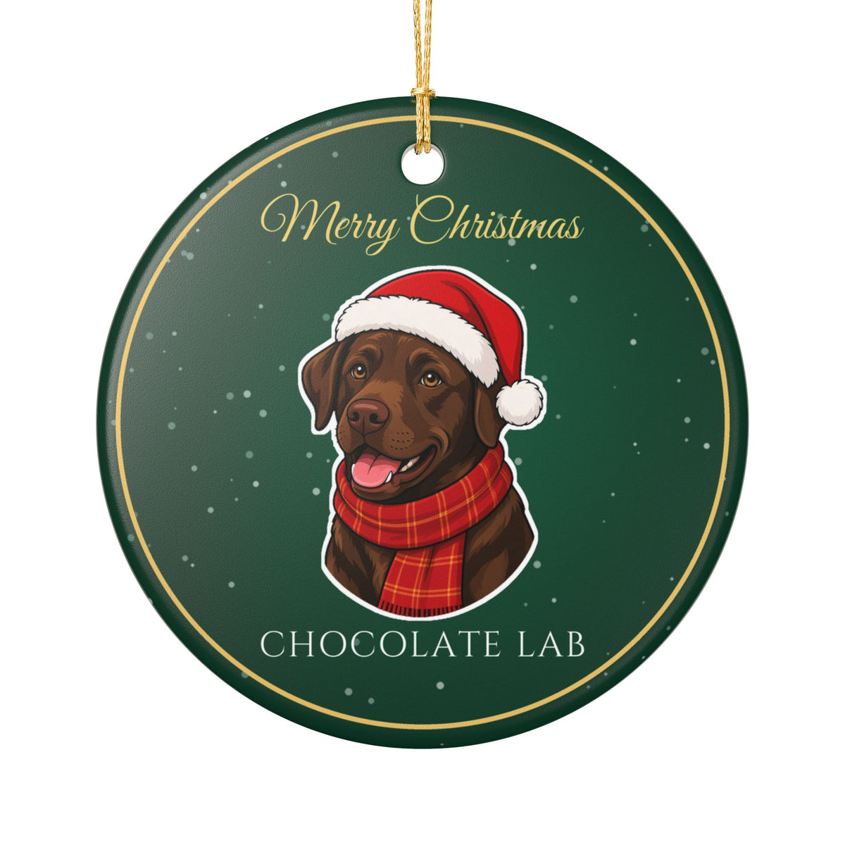 Chocolate Lab Dog Christmas Ornament