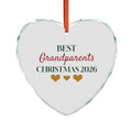 Grandparents 2026 Glass Heart Ornament