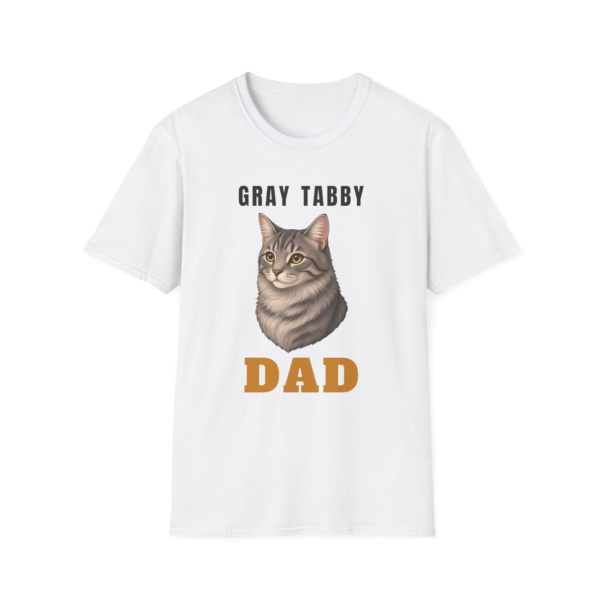 Gray Tabby Cat Dad Shirt