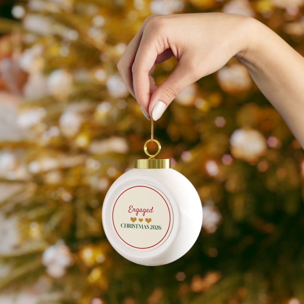 Engaged 2026 Glass Ball Ornament