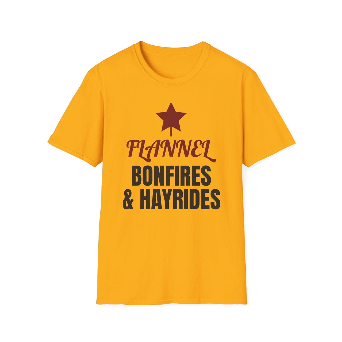 Flannel Bonfires And Hayrides Country Fall T-Shirt – Gifted Porch, view 3