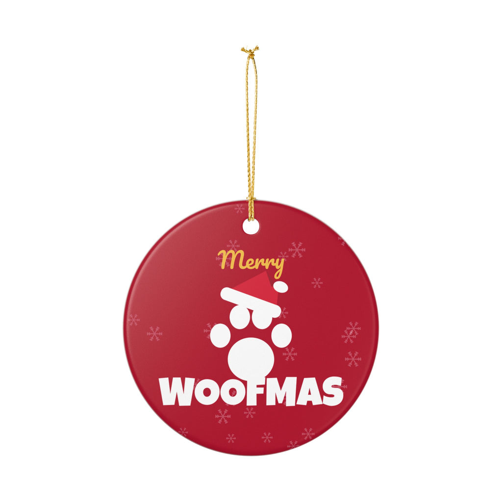 Merry Woofmas Dog Christmas Ornament Ceramic Paw Print Dog Lover Gift – Gifted Porch