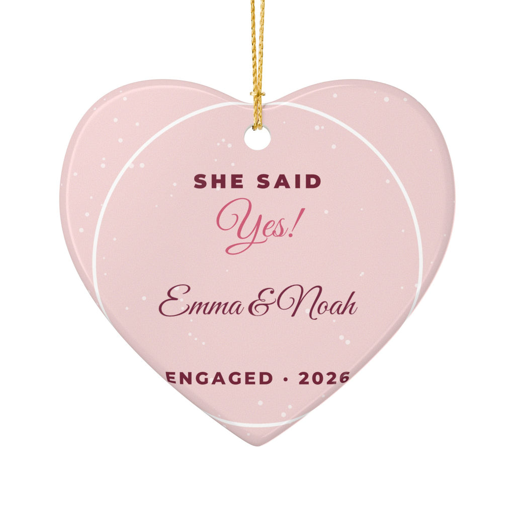 Engaged Christmas 2026 Personalized Couple Name Ornament – Gifted Porch, view 2
