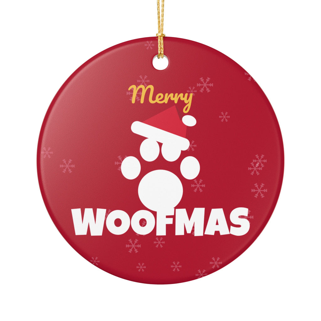 Merry Woofmas Dog Christmas Ornament Ceramic Paw Print Dog Lover Gift – Gifted Porch