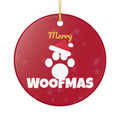 Merry Woofmas Dog Christmas Ornament Ceramic Paw Print Dog Lover Gift – Gifted Porch