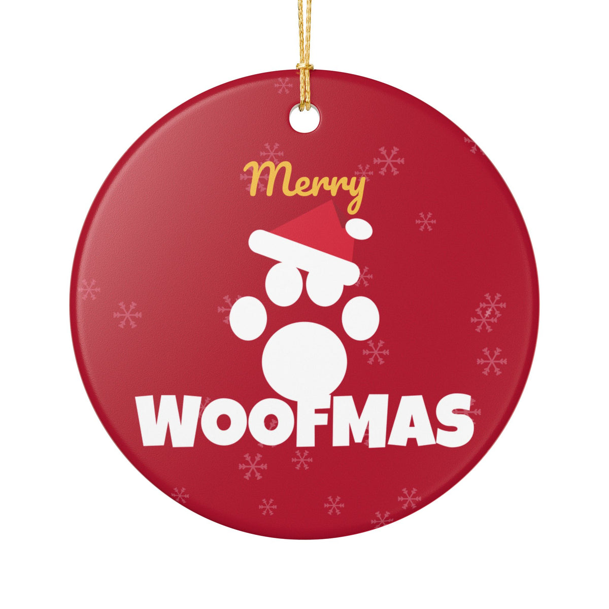 Merry Woofmas Dog Christmas Ornament Ceramic Paw Print Dog Lover Gift – Gifted Porch