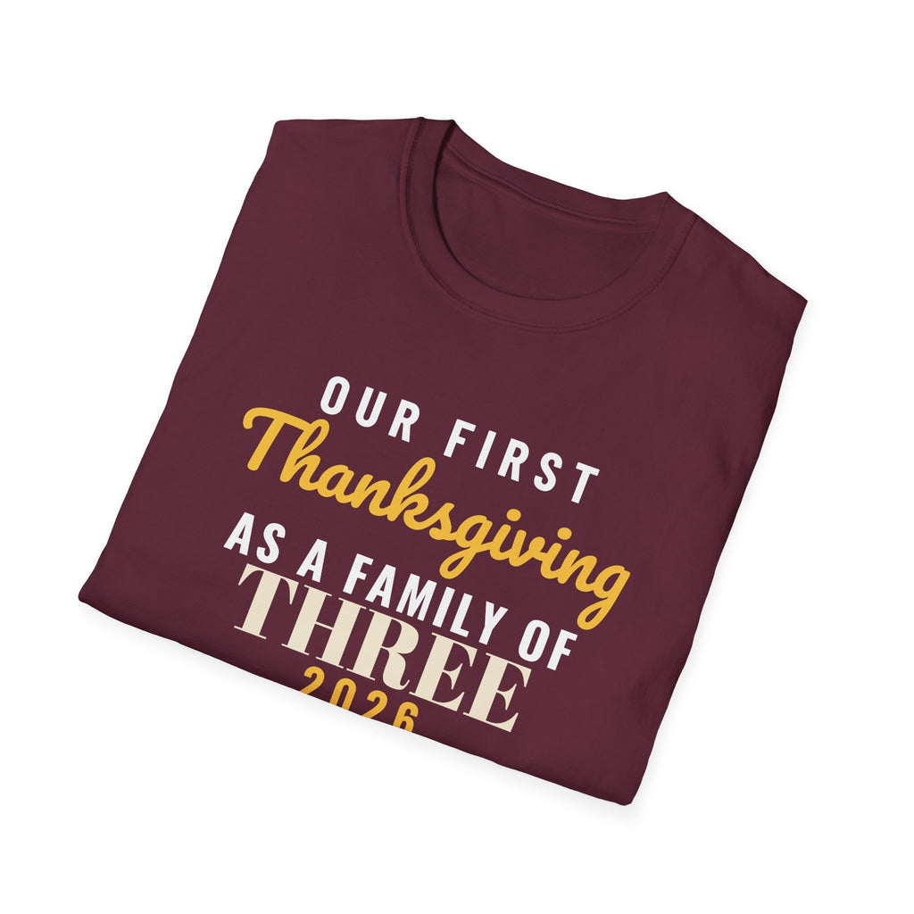 First Thanksgiving As A Family Of Three 2026 T-Shirt – Gifted Porch, view 21