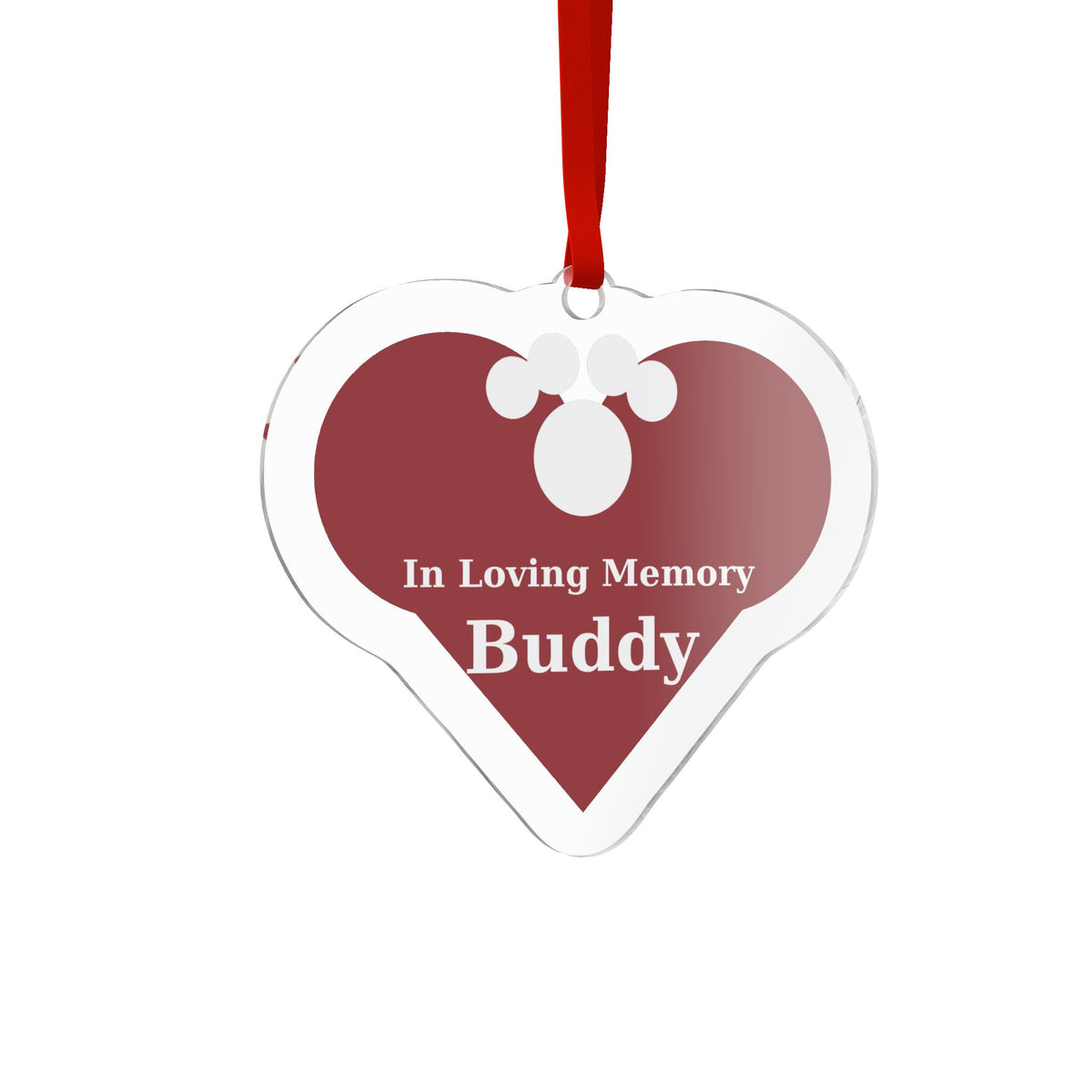 Pet Memorial Paw Acrylic Ornament