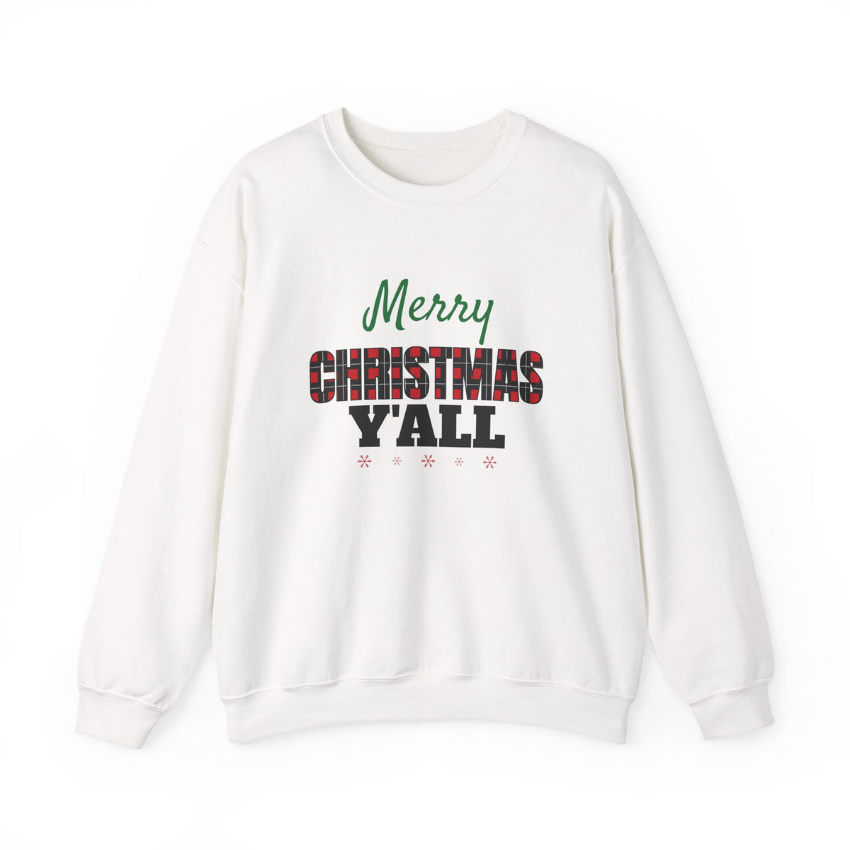 Merry Christmas Y'all Plaid Sweatshirt