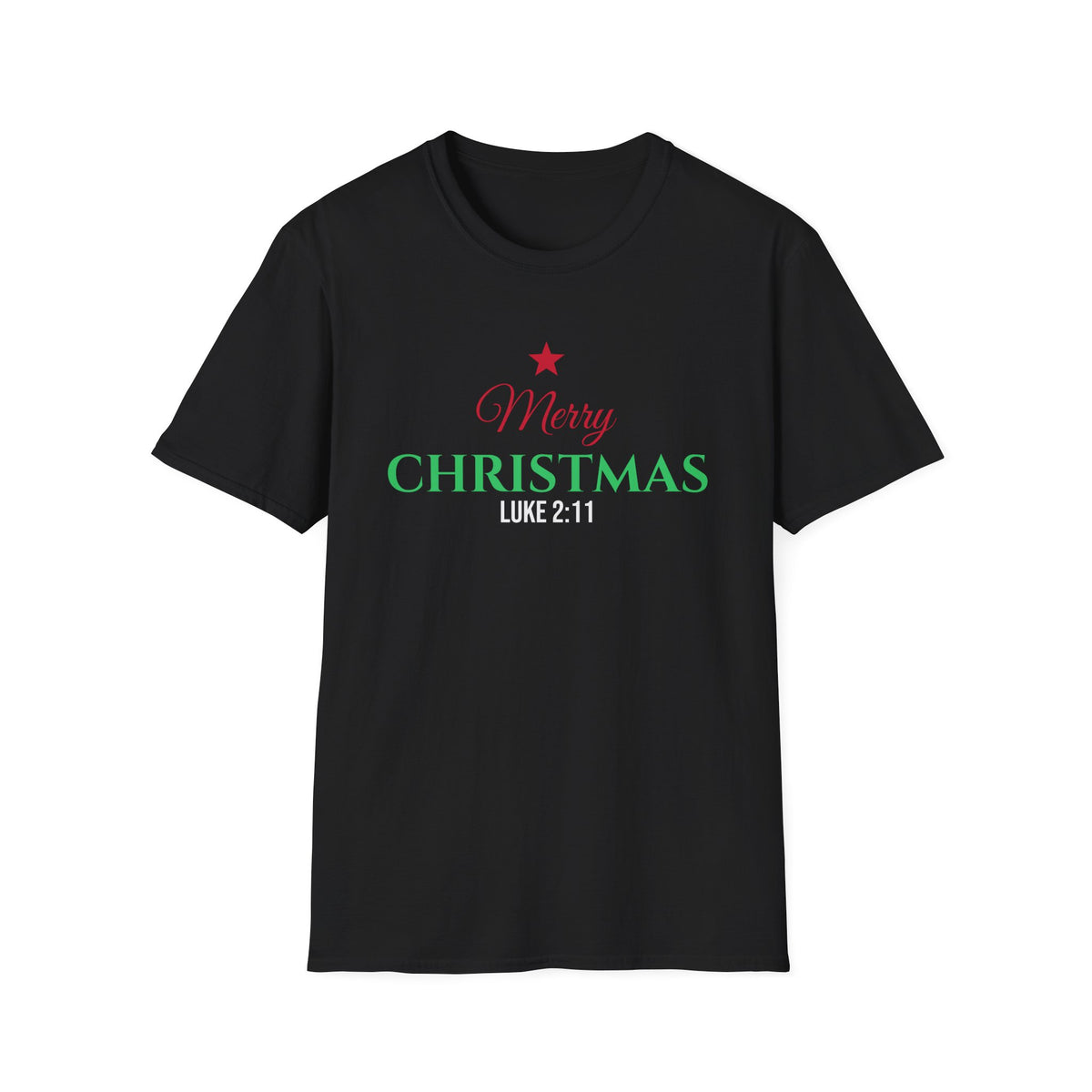 Merry Christmas Luke 2:11 Christian T-Shirt Savior Is Born Holiday Tee – Gifted Porch
