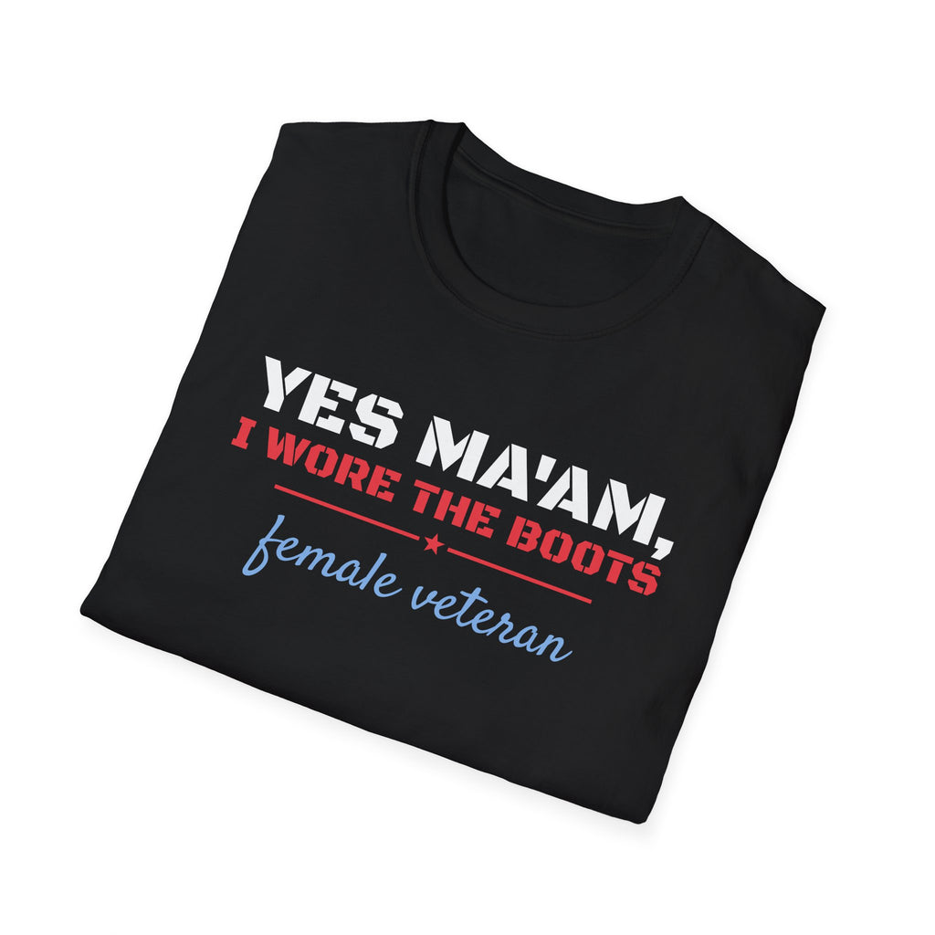 Yes Ma'am I Wore The Boots Female Veteran T-Shirt – Gifted Porch, view 8